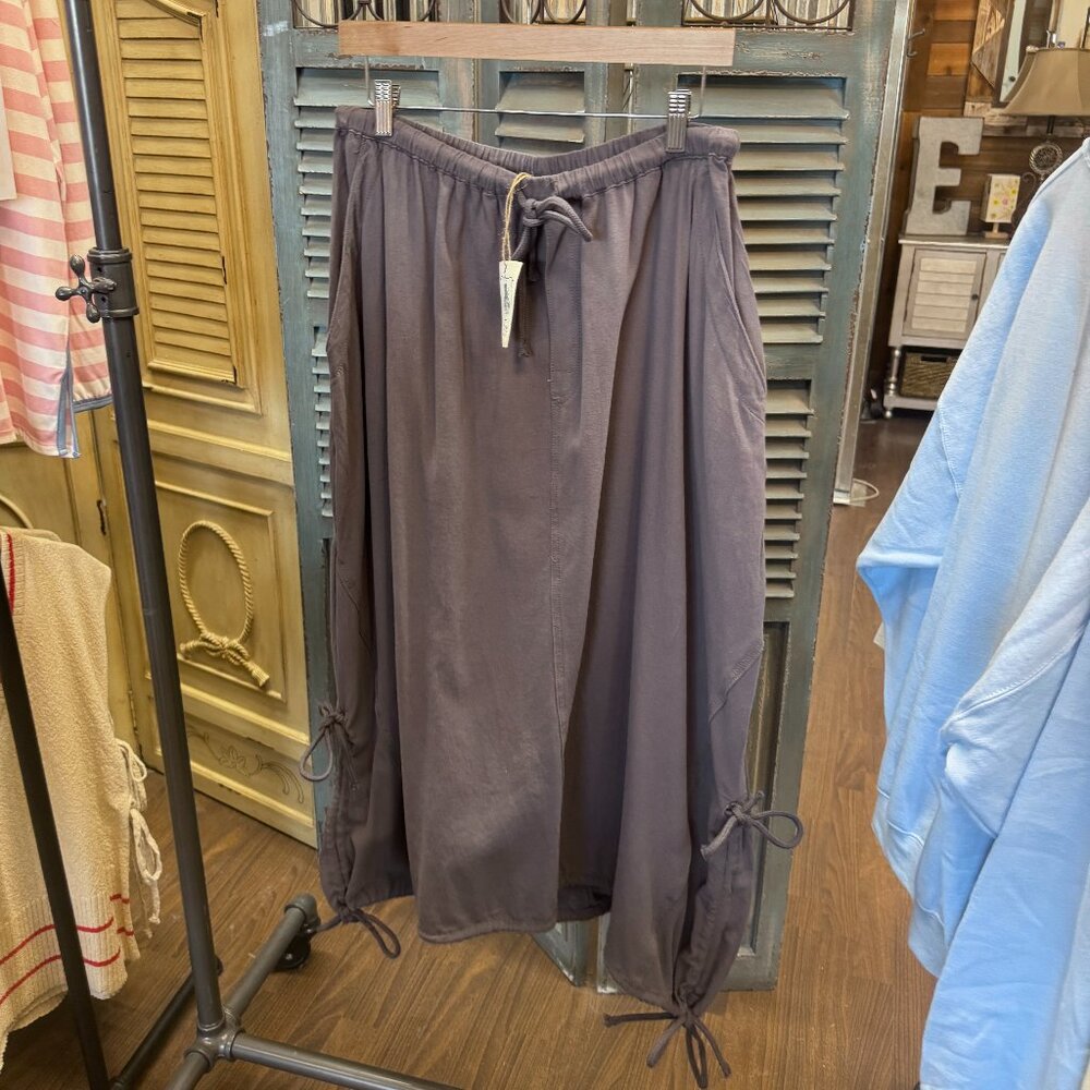 Easel Washed Ash Charcoal Twill Maxi Skirt